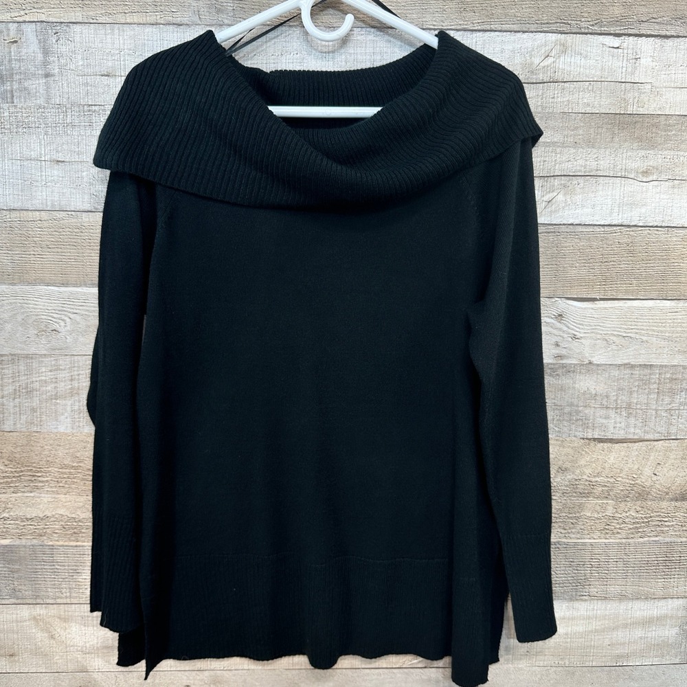 Marled Reunited‎ Clothing Womens Black Cowl Neck Knit Sweater Size XL